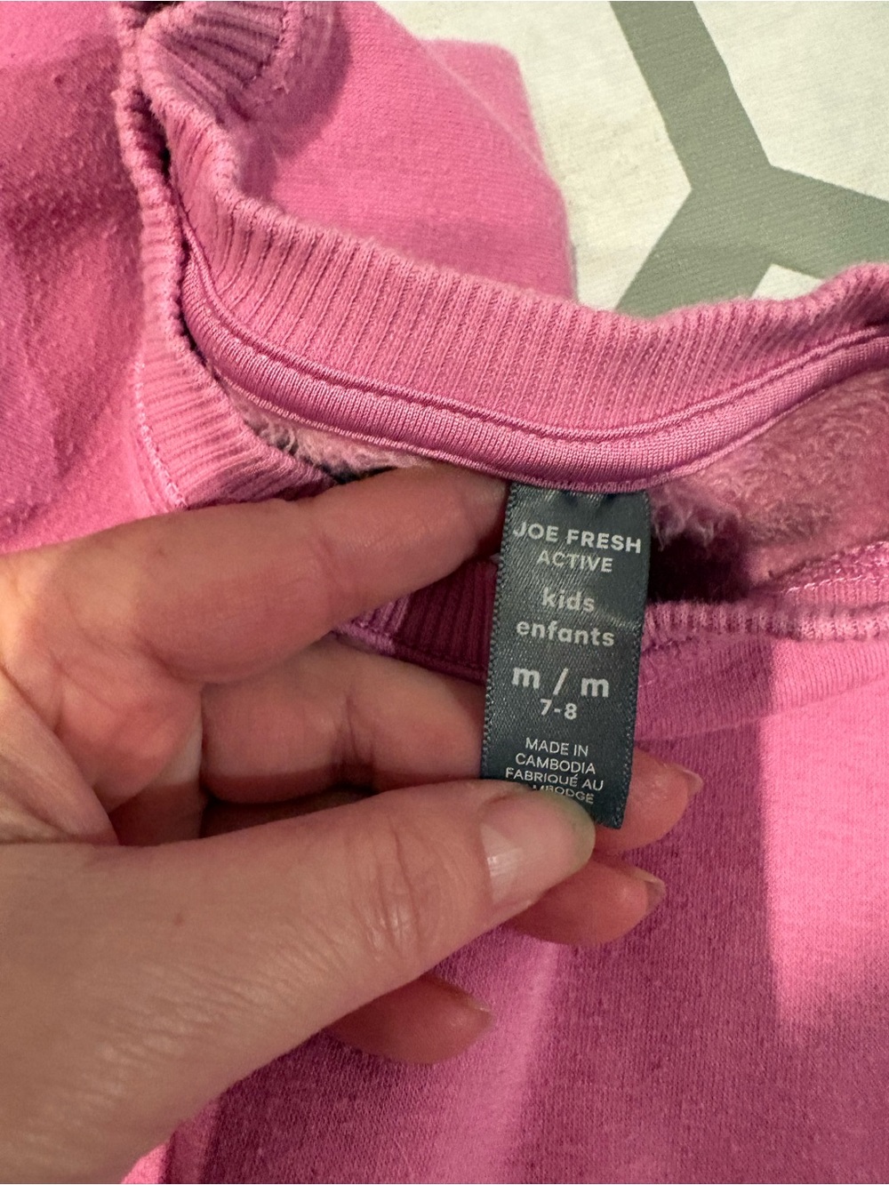 3/15$ Joe Fresh Mauve-Pink Overlap Hem Girls Sweatshirt - Picture 3 of 3